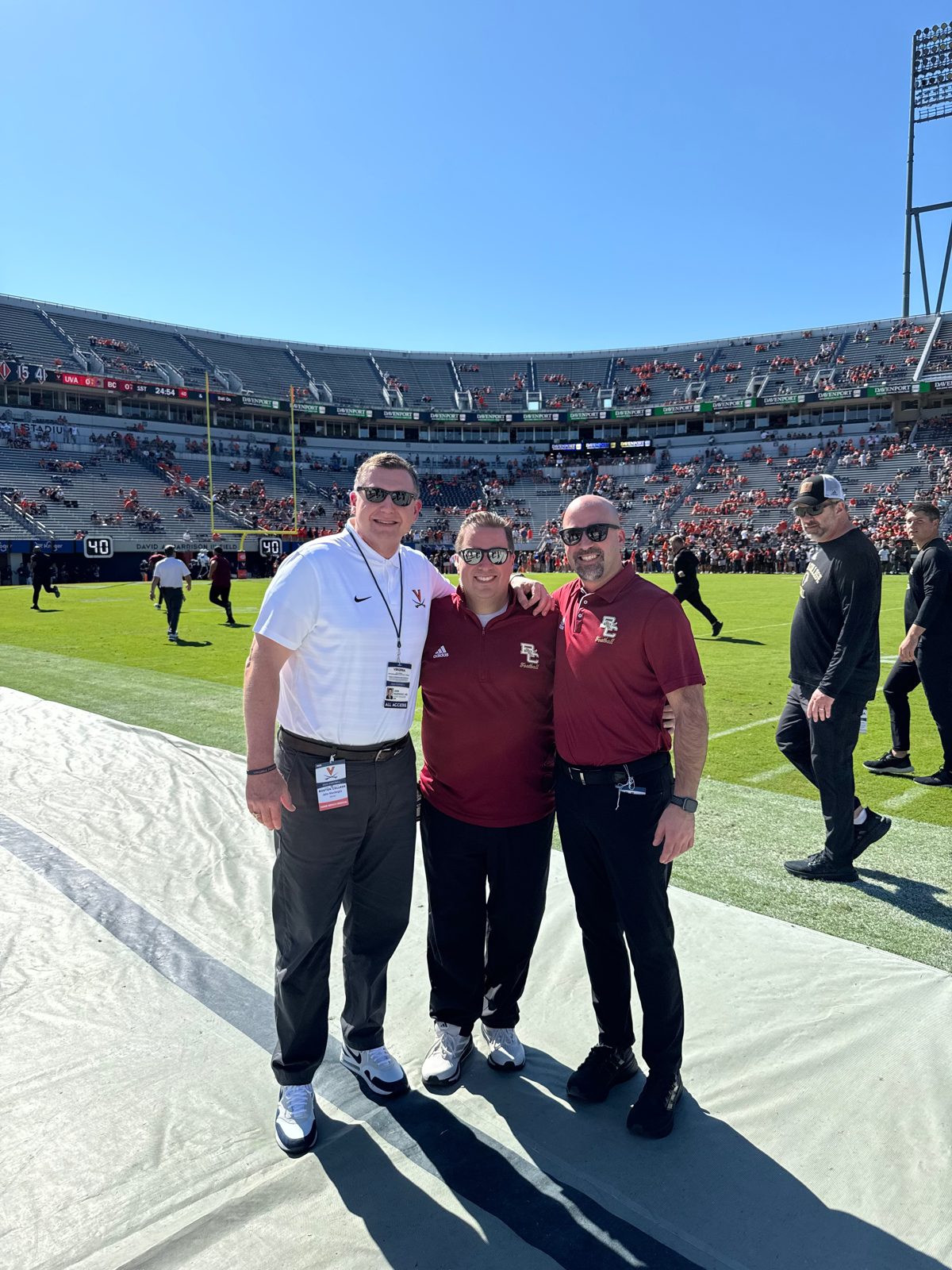Dr. Nascimento on the Boston College sideline